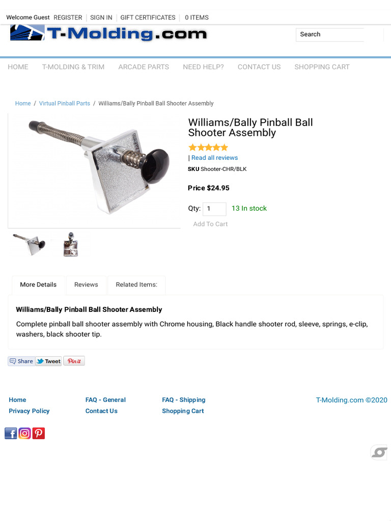 Williams Bally Pinball Ball Shooter Assembly PDF