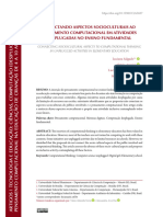 Conectando Aspectos Socioculturais Ao Pensamento Computacional em Atividades Desplugadas No Ensino Fundamental