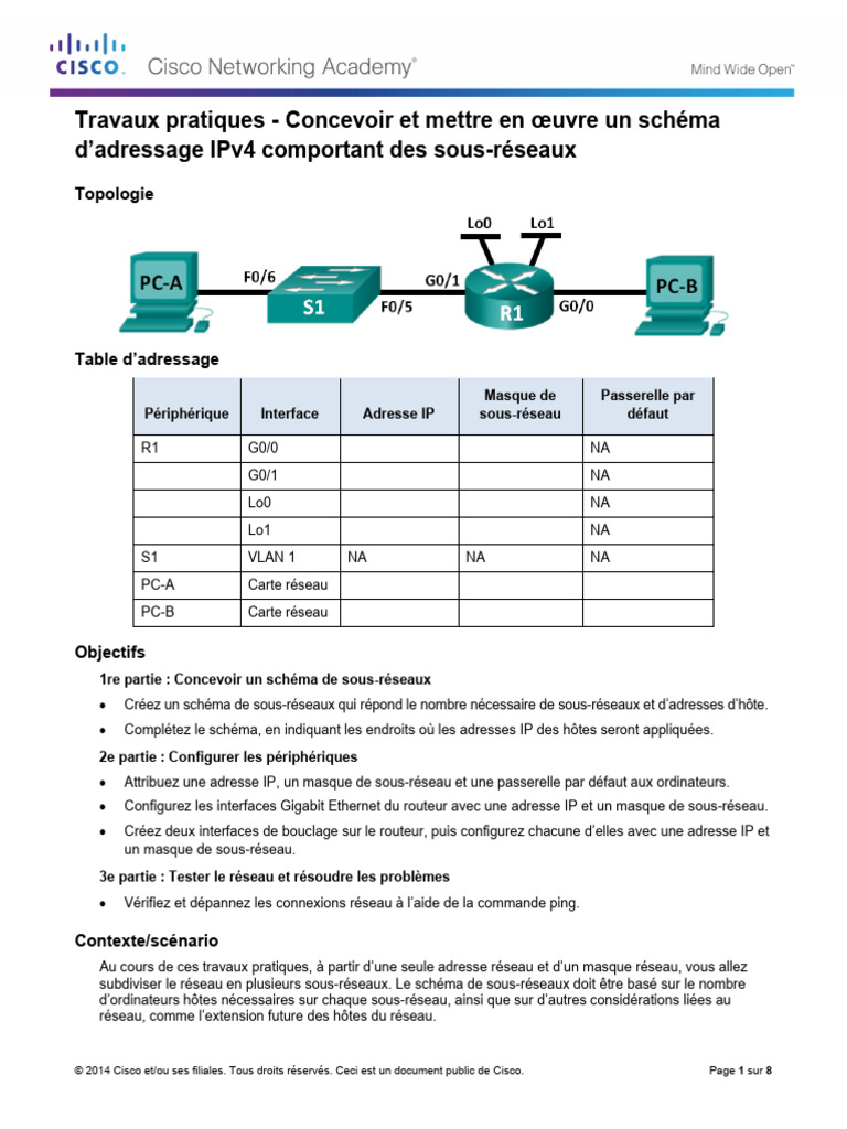 Schéma d'adressage IPv4 et sous-réseaux | PDF | Adresse IP ...