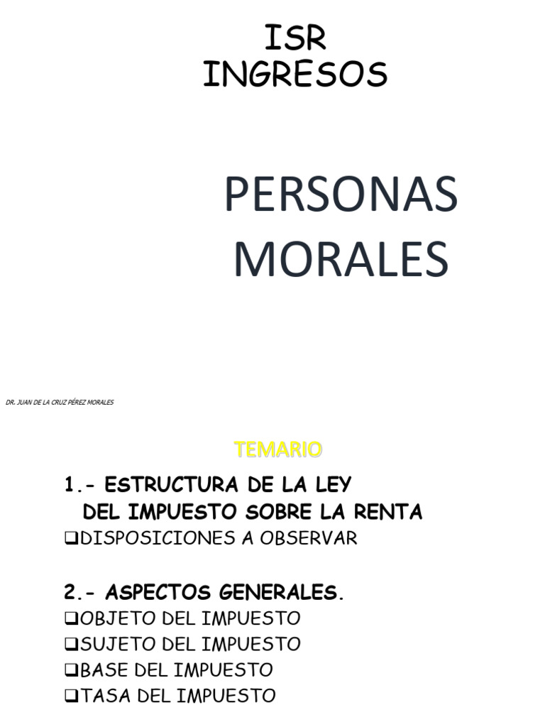 ISR Ingresos: Personas Morales | PDF | Impuesto sobre la renta ...
