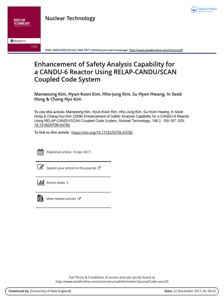 CANDU-6 Reactor Safety Analysis Enhancement | PDF | Nuclear Reactor ...