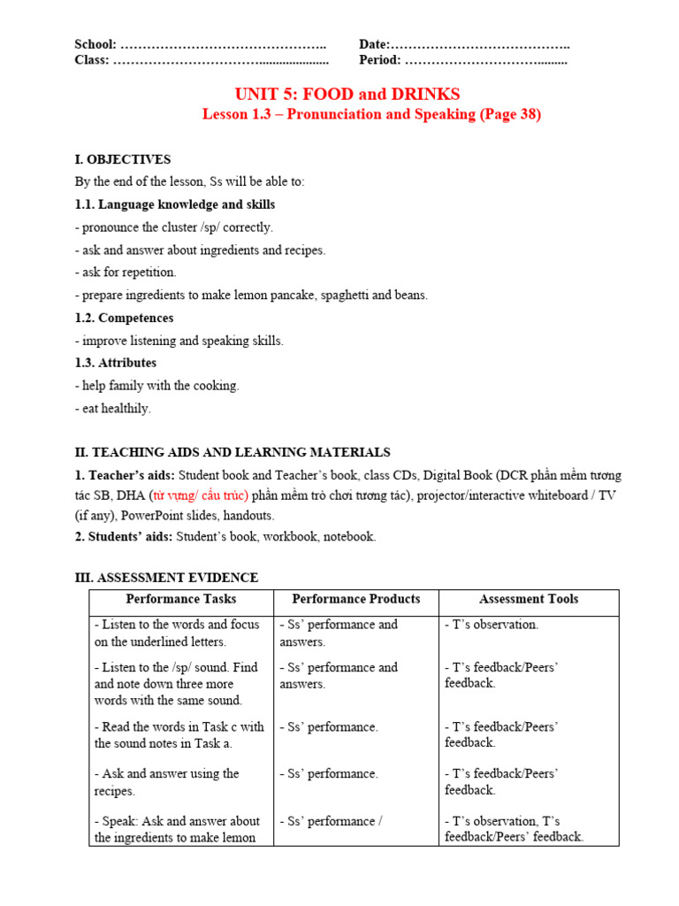 Unit 5 Lesson 1 Part 3 Pronunciation And Speaking Pdf Human