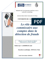 Le Rôle Du Commissaire Aux Comptes Dans La Détection de Fraude