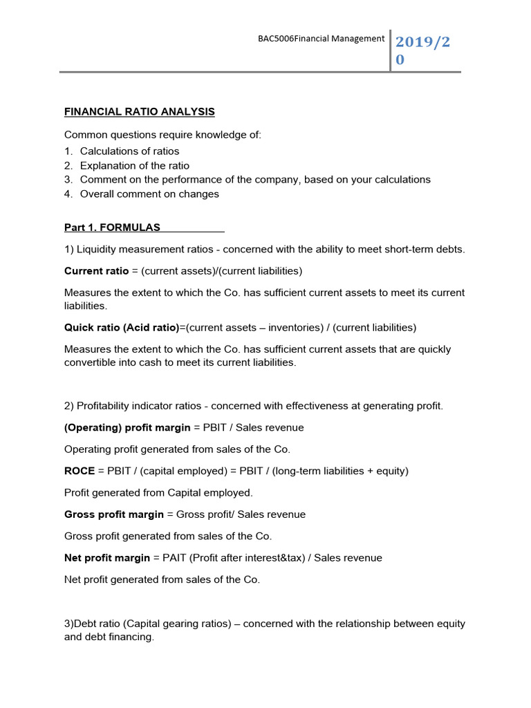 Financial Ratio Analysis Guide 2019 | PDF | Dividend | Stocks