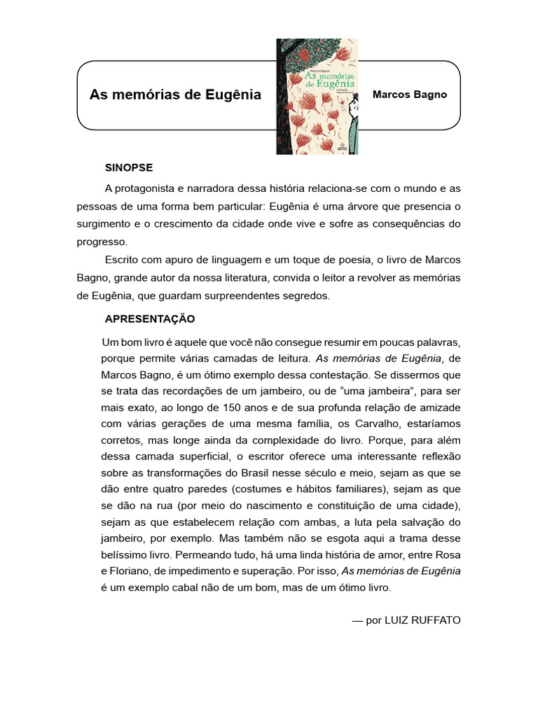 Memórias de Eugênia: Reflexões e Histórias | PDF | Eugenia | Amor
