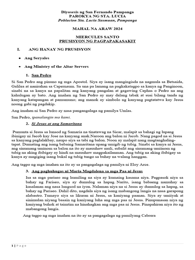 Holy Week 2023 Holy Wednesday Pdf