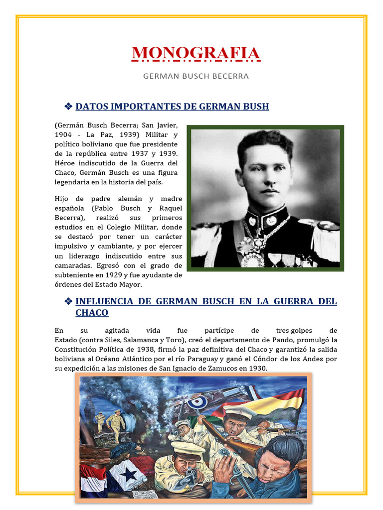 Biografía de Germán Busch Becerra | PDF