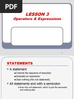 Lesson 3 - Operators in JAVA