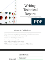Technical Report Writing, Fall 2023