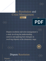 Part 1 Dispute Resolution and Crisis Management