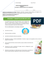 Ciencias 3ºA Guía 2 Hábitos de Higiene y Manipulación de Alimentos