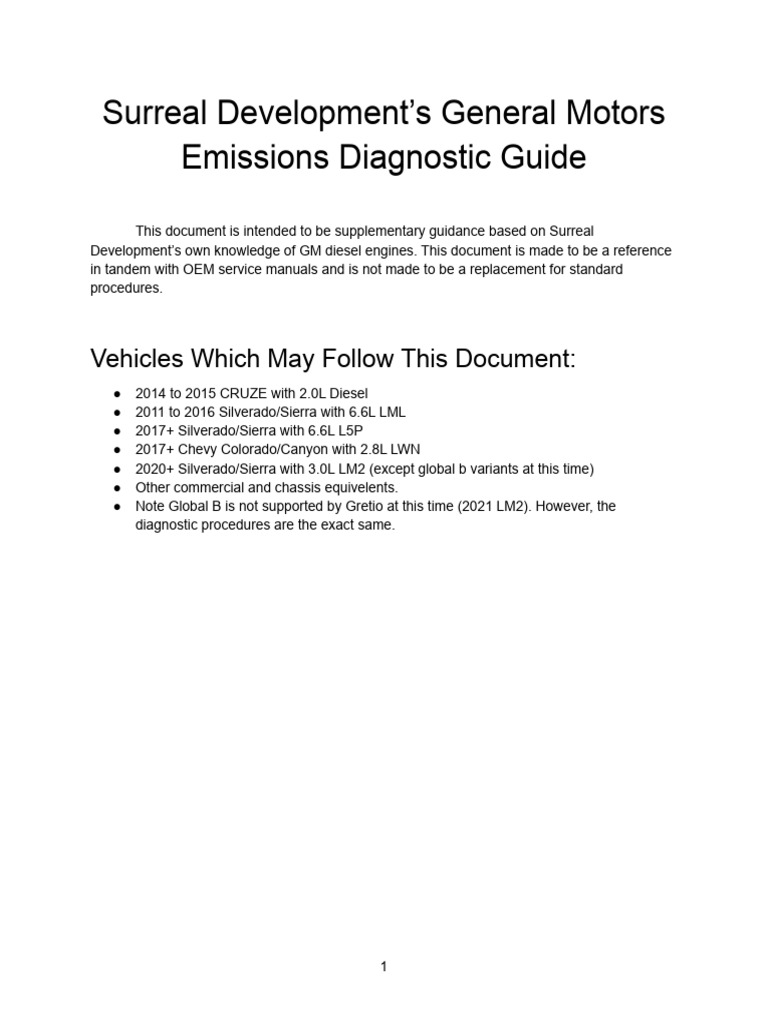 GM Diesel Emissions Diagnostic Guide | PDF | Engines | Engineering