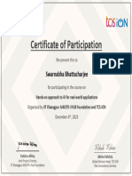 Certificate of Participation: Swarnabha Bhattacharjee