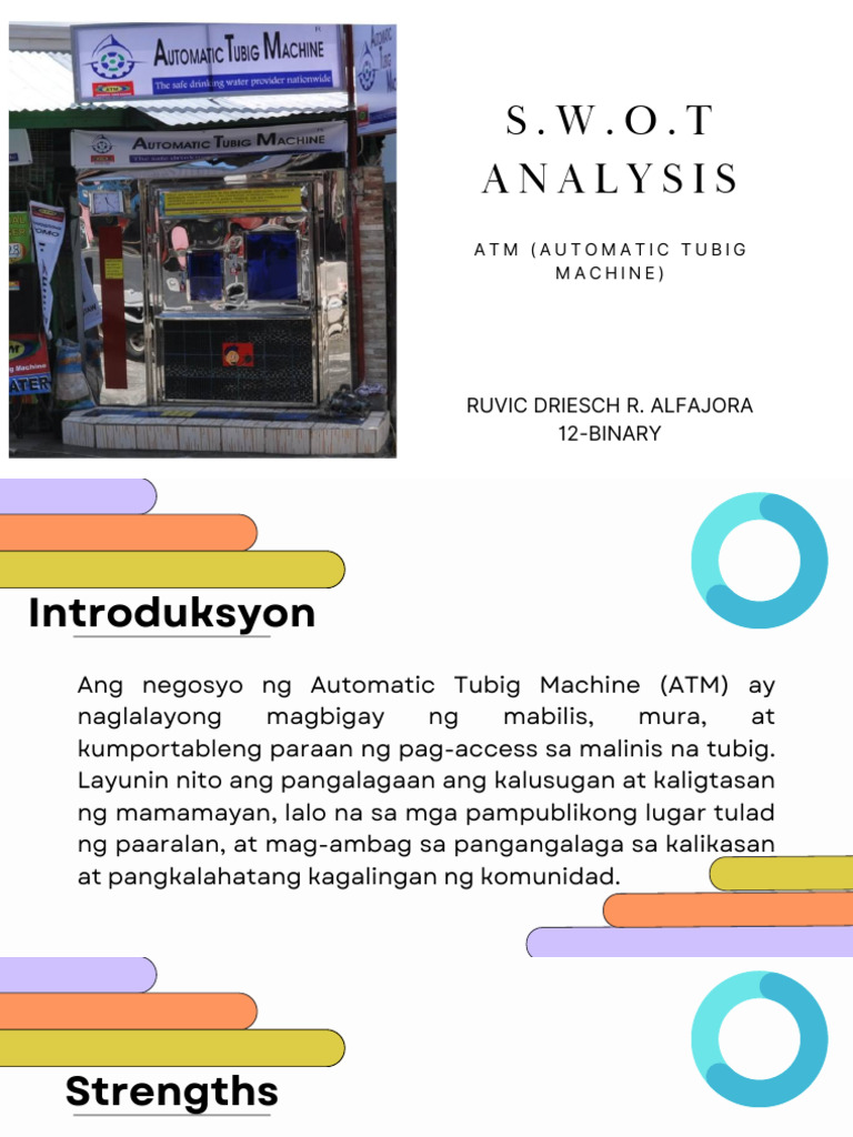 ATM (Automatic Tubig Machine) - S.W.O.T Analysis | PDF
