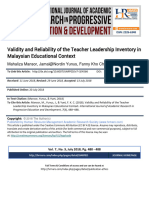 Validity and Reliability of the Teacher Leadership Inventory in Malaysian Educational Context 2