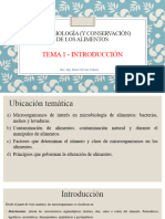 Tema 1 - Microorganismos de Interés en Microbiología de Alimentos