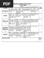 Rubric For Class Reporting About Dance Topic