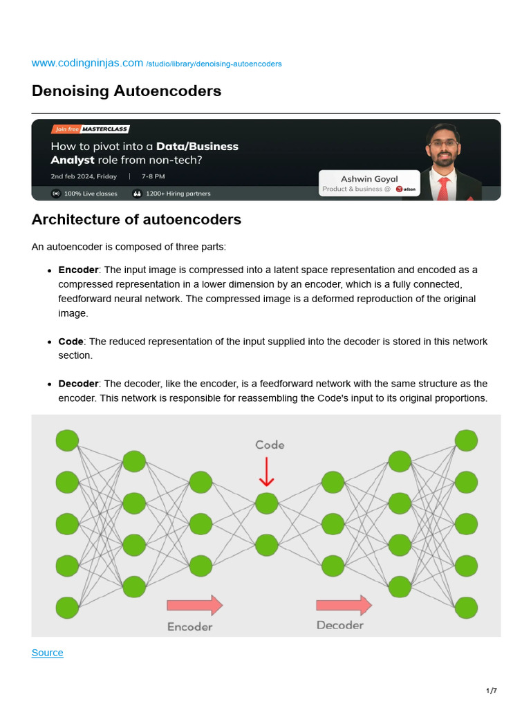 Study Materials - Denoising Autoencoders | PDF | Cognitive Science ...