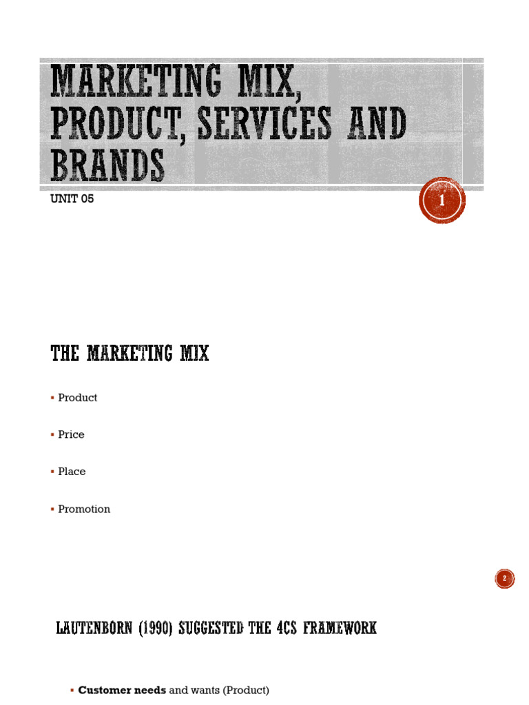 Understanding the Marketing Mix Essentials | PDF | Brand | Final Good