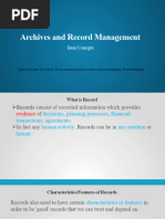 Records and Archives Management Lectures