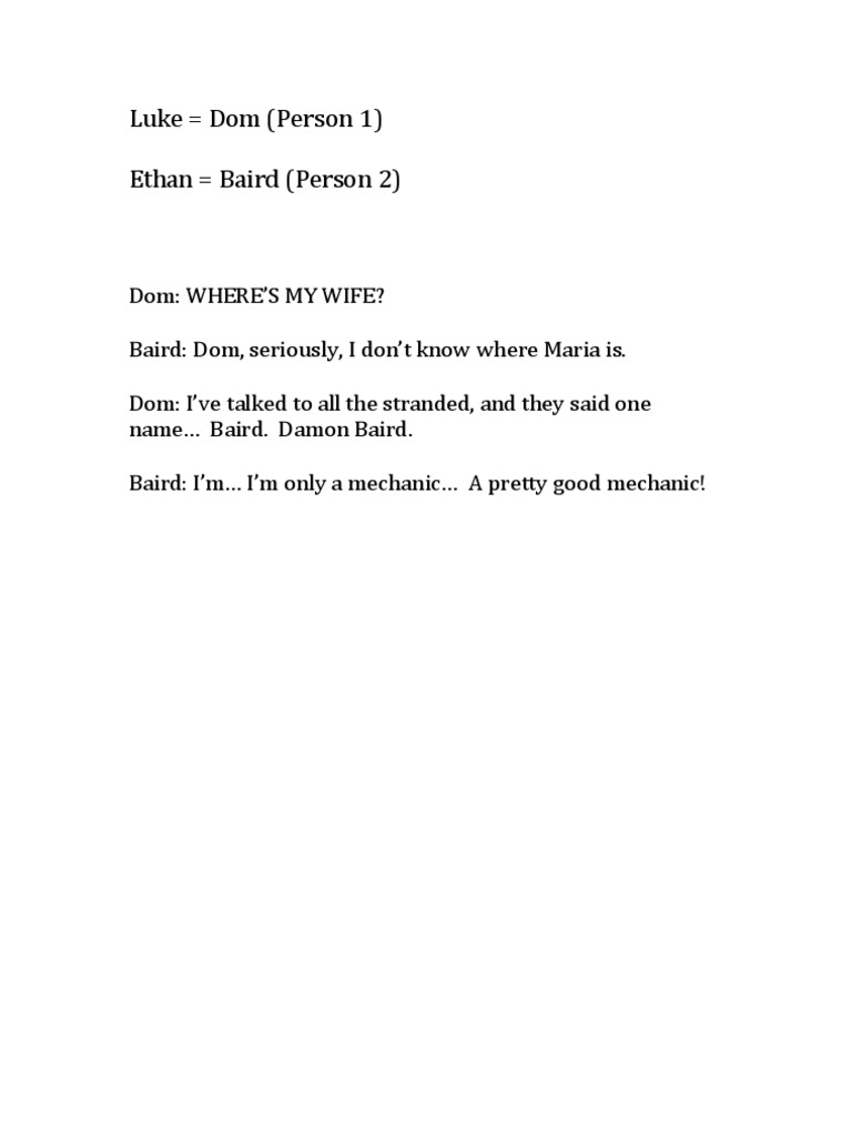 Dom's Search for Maria: A Dialogue | PDF