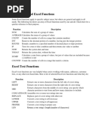 Commonly Used Excel Functions