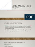 Specific Objective of Study