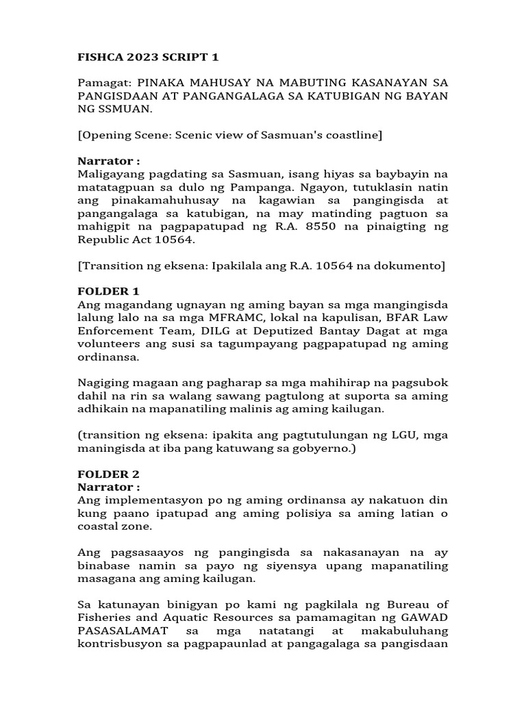 Fishca 2023 Script 1 | PDF