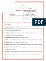 Summer Exam Outline For Mathematics-4th Form 2023