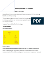 Storage Devices or Memory Units of A Computer - General Awareness and Knowledge - Bank Exams PDF Download