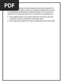 Preparation of Common Size and Comparative Income