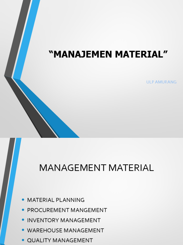 Manajemen Material dan Inventarisasi | PDF