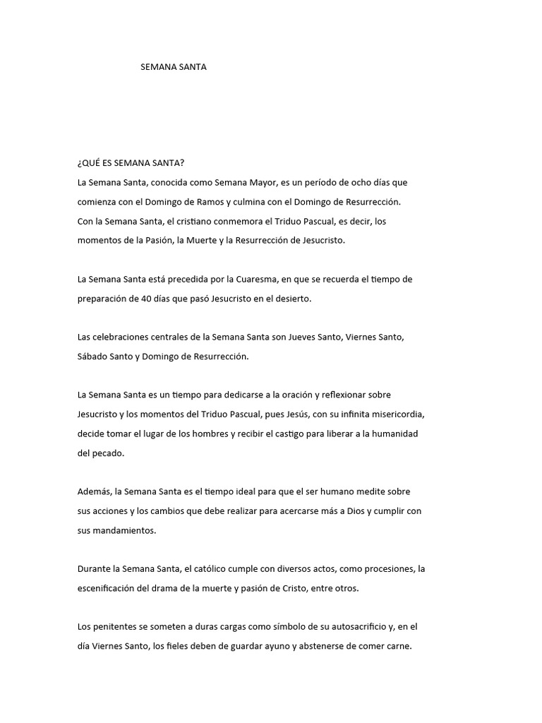 Semana Santa | PDF | Pascua de Resurrección | La resurrección de Jesús