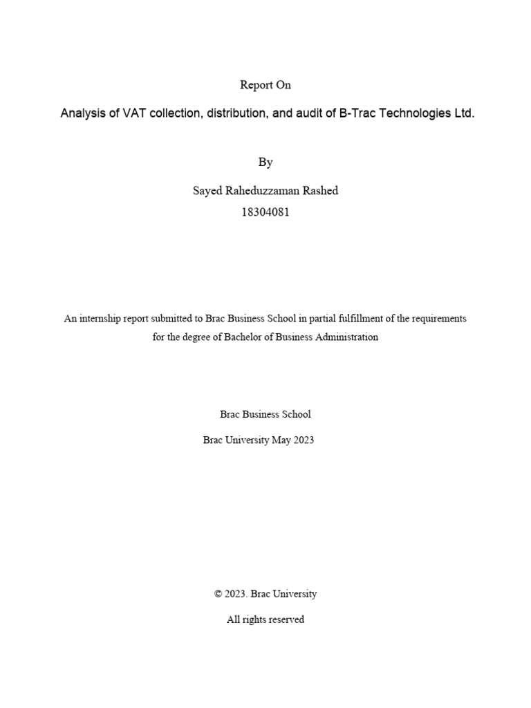 18304081-Sayed Raheduzaman Rashed v2 | PDF | Value Added Tax | Debt