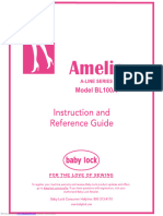 Baby Lock Amelia BL100A Sewing Machine Instruction Manual