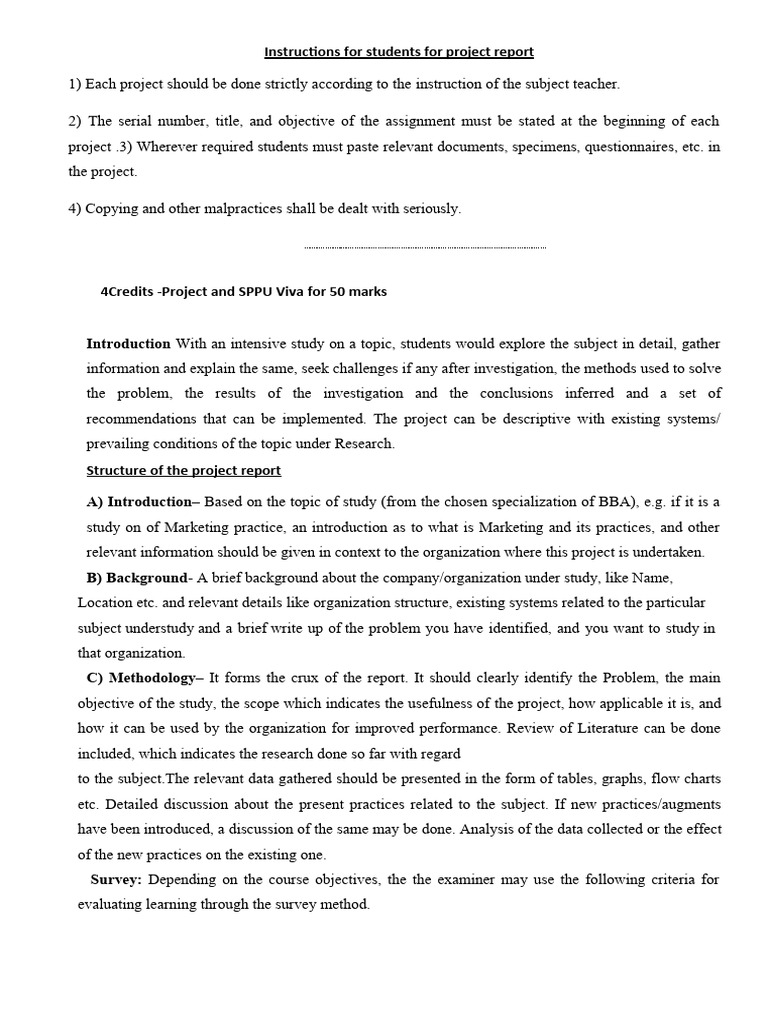 Project Guidelines For 6 Sem Bba | PDF | Internship | Job Hunting