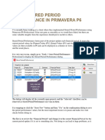 Using Stored Period Performance in Primavera P6