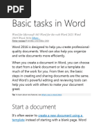 Basic Tasks in Word