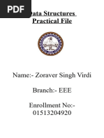 Data Structures Practfile by Zoraver Eee - 015 Zoraver Singh Eee