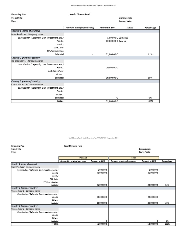 World Cinema Fund Financing Overview | PDF | Euro | International Finance
