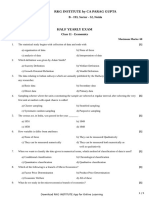 AVVVClass 11 Half Yearlf Paper (Economics)