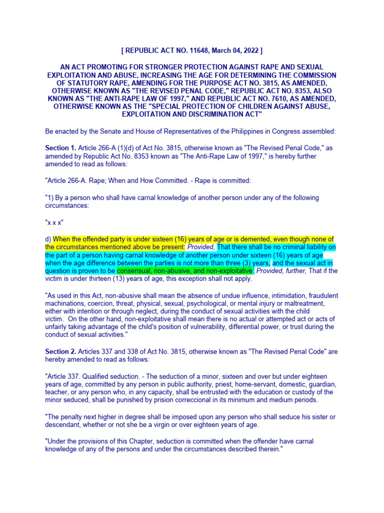 Primer On R.A. No. 11648 1 _ Bill increasing age for determining ...