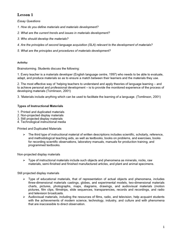 Instructional materials pdf