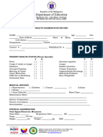 General Form 86 Health Examination Record