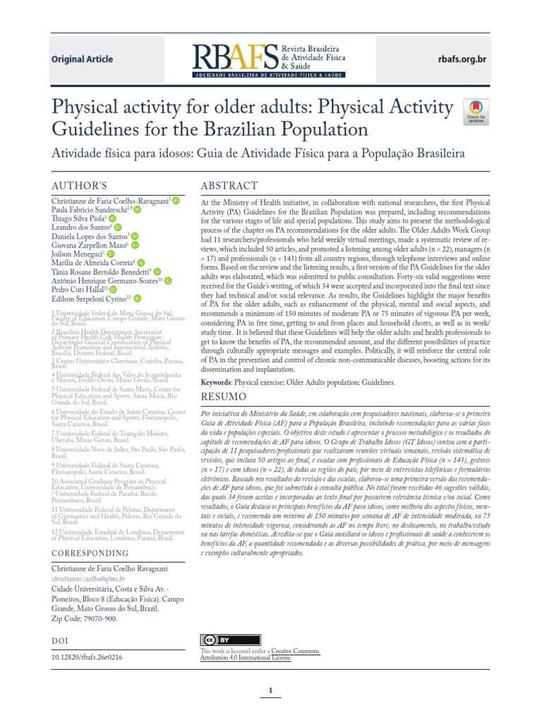 Physical Activity Guidelines for Seniors | PDF | Systematic Review