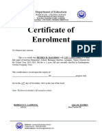 Certificate of Enrolment