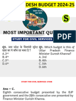 UP Budget 2024-25 Important Questions. - Unlocked