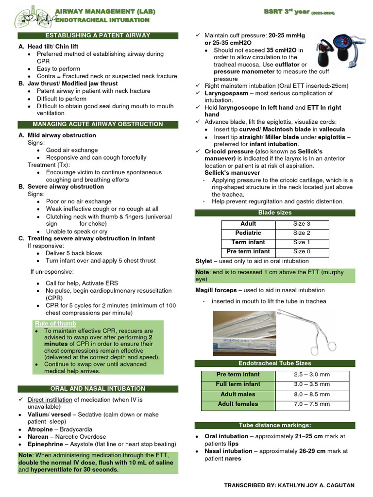 Endotracheal Intubation Techniques | PDF | Cardiopulmonary ...