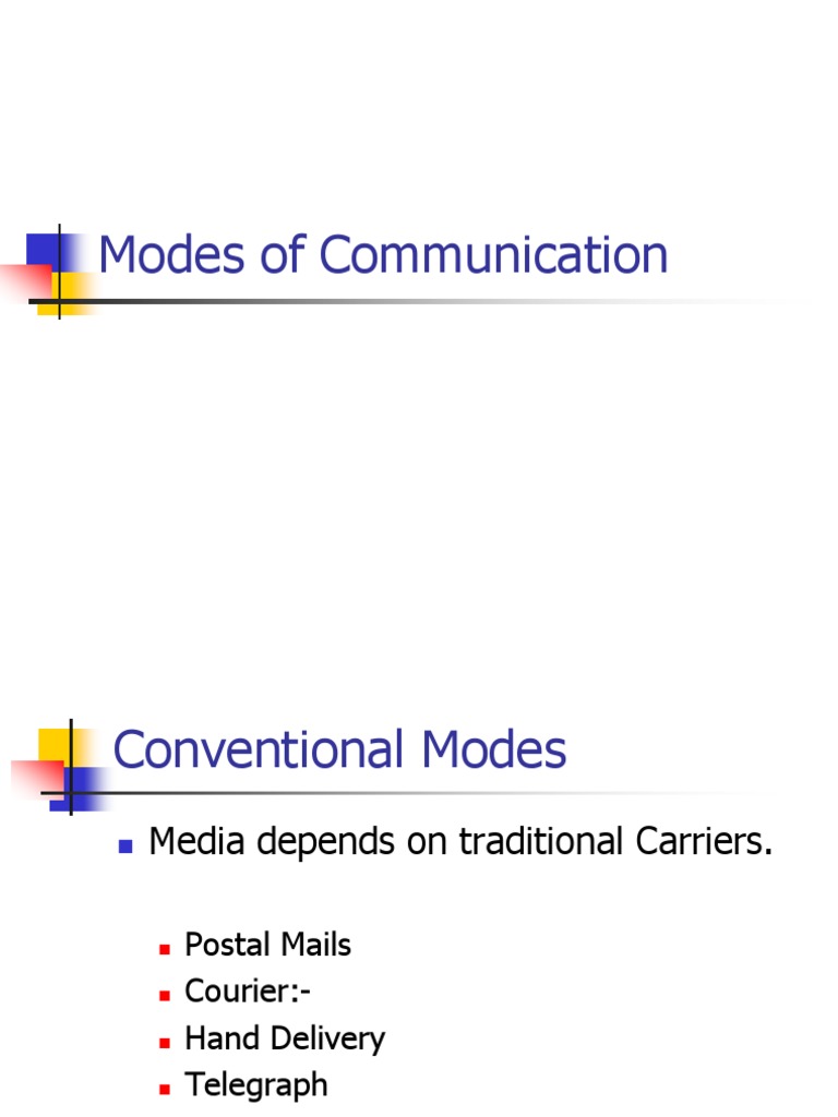 Overview of Communication Modes | PDF | Videoconferencing | Telegraphy