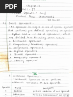 Unit 2 Notes Python Operators and Control Flow Statements Part 1